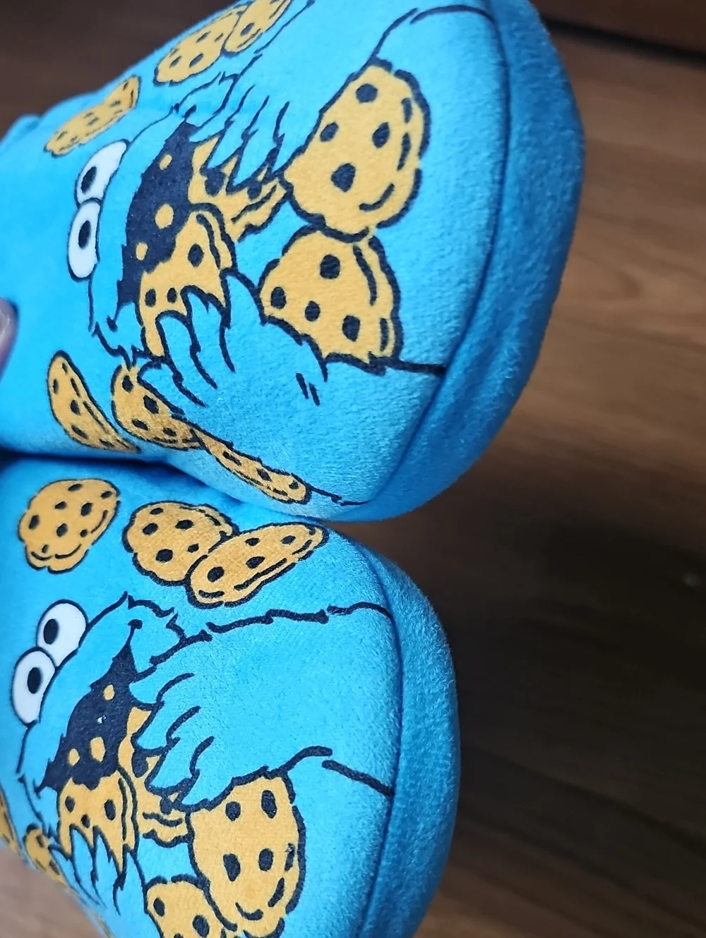 Cookie Monster Blue Sesame Street Cushiony Slide Slippers Men's Size 9/10 NWOT